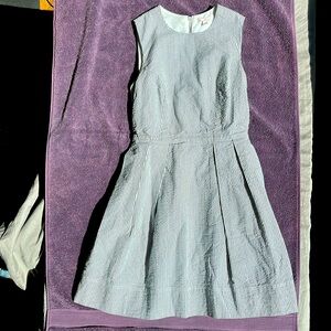 Gap size 0 blue and white striped fit and flare dress
